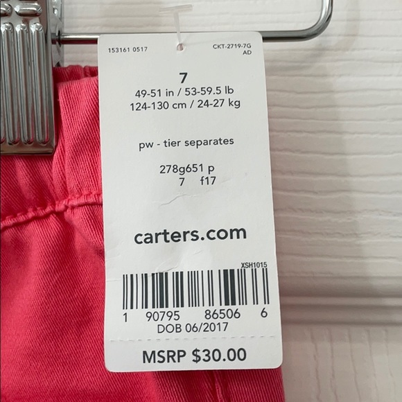 NWT Carter’s Girls Pink Pants - Picture 3 of 3